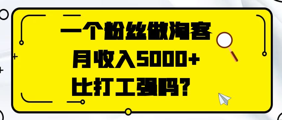 一个粉丝做淘客月收入5000+，比打工强吗？￼